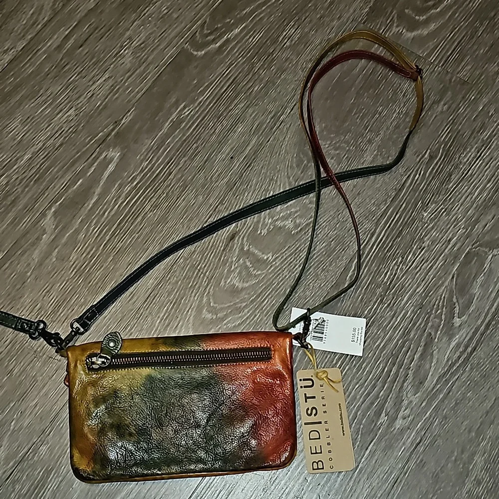 #BedStu Cadence Monarch Tie Dye Cross Body Leather Bag!! Nwts!! - Picture 11 of 13